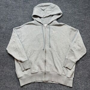 Nike Phoenix Fleece Womens M Oversized Full Zip Hoodie Dark Gray Sportswear
